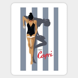 Visit Capri, Travel Poster Sticker